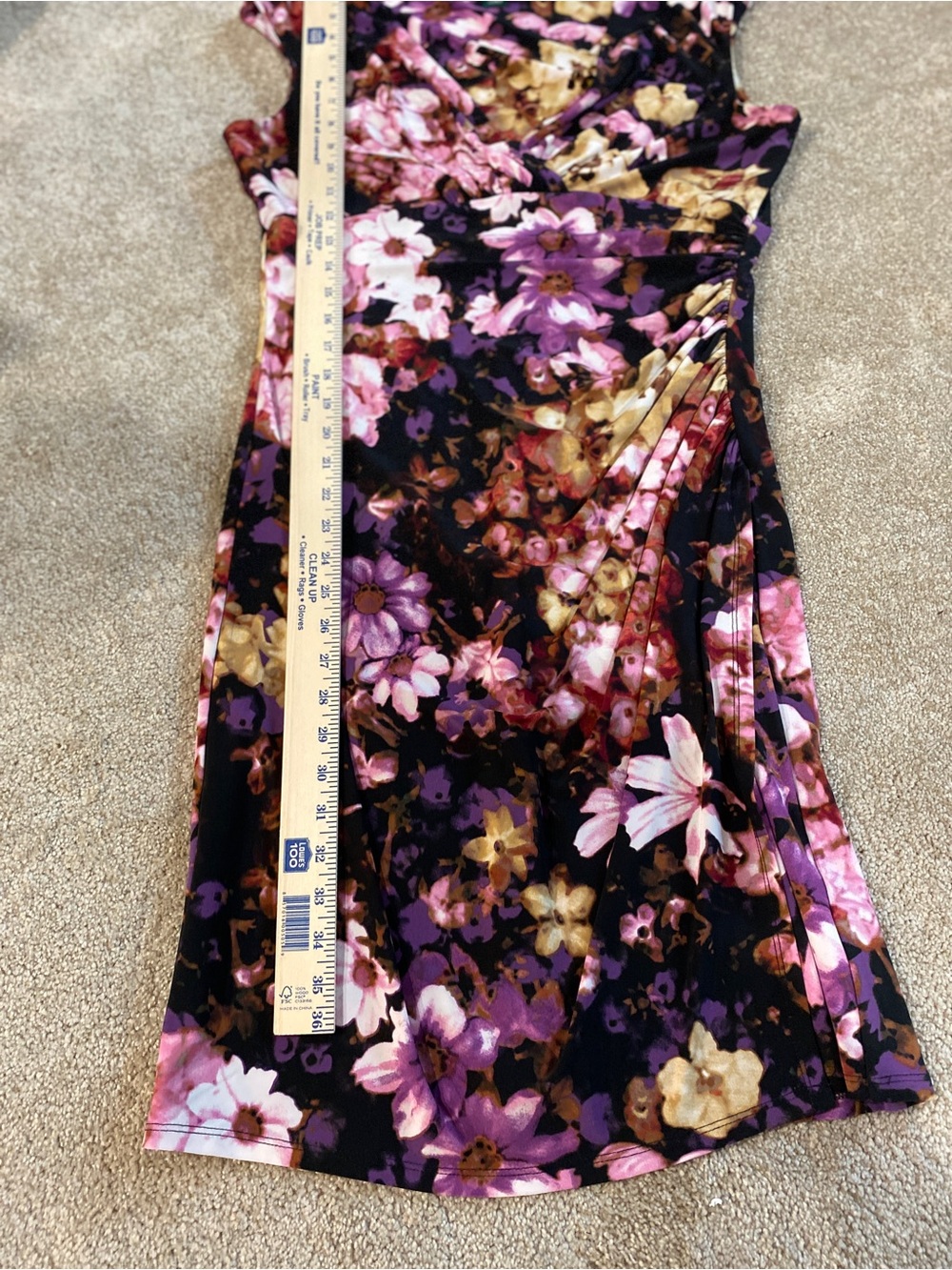 Lauren Ralph Lauren Floral Ruched Faux Wrap Sheath Dress 12 - Picture 4 of 5